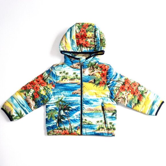 POLO RALPH LAUREN Hawaiian Print Down Toddler Boys Jacket Coat - Size 3T - New - Picture 2 of 8